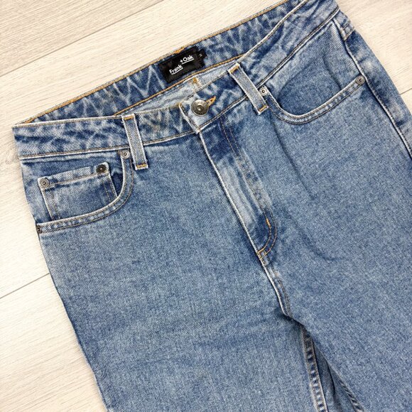 Frank and Oak Womens Cropped Blue Denim Jeans Size 27 - Picture 2 of 6